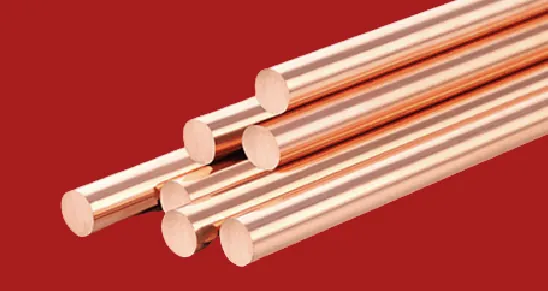 Bundle of round copper rods